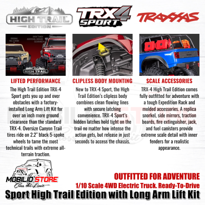 Traxxas TRX4 Sport High Trail Edition with Long Arm RC Crawler RTR 4WD