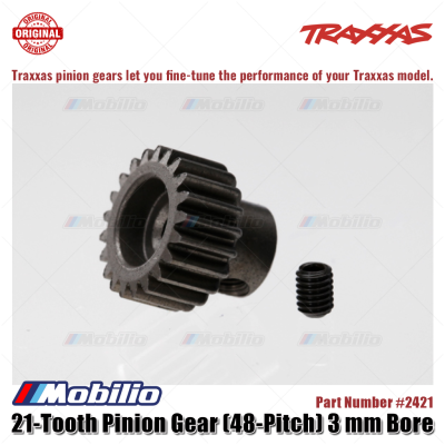 Traxxas Part #2421 21-Tooth Pinion Gear (48-Pitch) 3 mm Bore for RC 4-Tec Bandit BIGFOOT Slash Stampede 2WD
