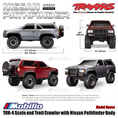 Traxxas 110056-4 TRX-4 Scale and Trail Crawler with Nissan Pathfinder RC 1/10 4X4 Waterproof RTR 2.4GHz TQi Adventure