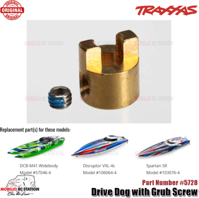 Traxxas Part #5728 Drive Dog with Grub Screw for RC Boat DCB-M41 Widebody Disruptor VXL-4S Spartan SR