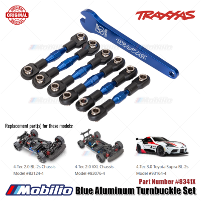 Traxxas Part #8341X Blue Aluminum Turnbuckle Set for RC 4-Tec 2.0 3.0 Chassis