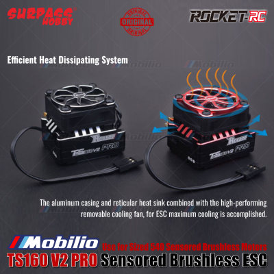 Surpass Hobby Rocket-RC TS160 V2 PRO Sensored Brushless ESC RC Car Use for Sized 540 Sensored Brushless Motors
