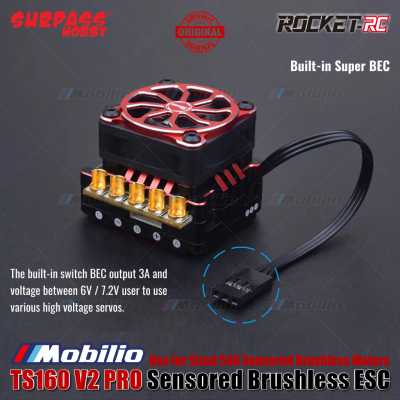 Surpass Hobby Rocket-RC TS160 V2 PRO Sensored Brushless ESC RC Car Use for Sized 540 Sensored Brushless Motors