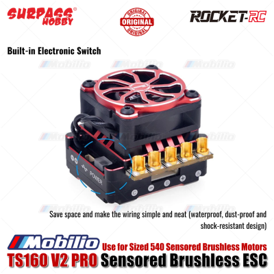 Surpass Hobby Rocket-RC TS160 V2 PRO Sensored Brushless ESC RC Car Use for Sized 540 Sensored Brushless Motors