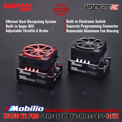 Surpass Hobby Rocket-RC TS160 V2 PRO Sensored Brushless ESC Drift Series RC Car Use for Sized 540 Sensored Brushless Motors