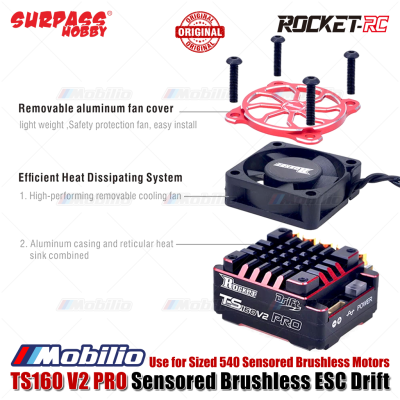 Surpass Hobby Rocket-RC TS160 V2 PRO Sensored Brushless ESC Drift Series RC Car Use for Sized 540 Sensored Brushless Motors