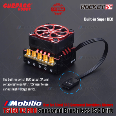 Surpass Hobby Rocket-RC TS160 V2 PRO Sensored Brushless ESC Drift Series RC Car Use for Sized 540 Sensored Brushless Motors