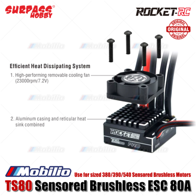 Surpass Hobby Rocket-RC TS80 Pro Sensored Brushless ESC 80A Use for sized 380/390/540 Sensored Brushless Motors