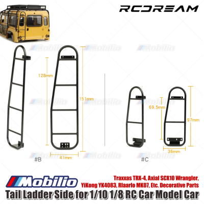 RCDream Tail Ladder Side for 1/10 1/8 RC Car Model Car Traxxas TRX-4 Axial SCX10 Wrangler YiKong YK4083 Rlaarlo MK07 Etc Decorative Parts