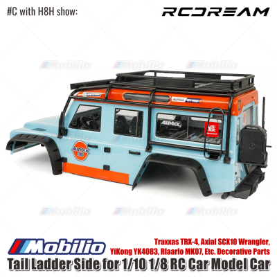 RCDream Tail Ladder Side for 1/10 1/8 RC Car Model Car Traxxas TRX-4 Axial SCX10 Wrangler YiKong YK4083 Rlaarlo MK07 Etc Decorative Parts