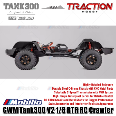 Traction Hobby TANK 300 V2 1/8 Scale 4WD TANK300 V2 RC Car Adventure Crawler RTR Remote Control