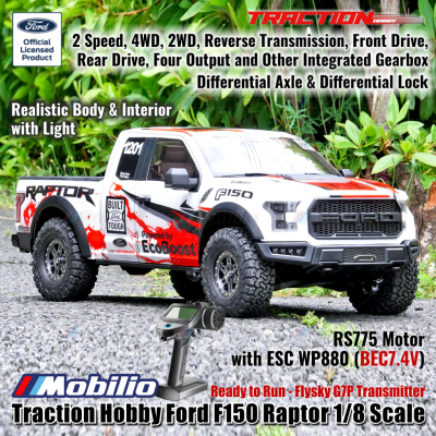 Traction Hobby Ford F150 Raptor 1/8 Scale RTR RC Crawler Adventure Car