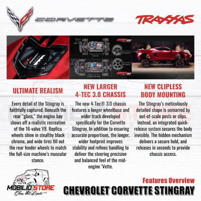 Traxxas 4-Tec 3.0 1/10 Chevrolet Corvette Stingray 2S Touring Car RC RTR