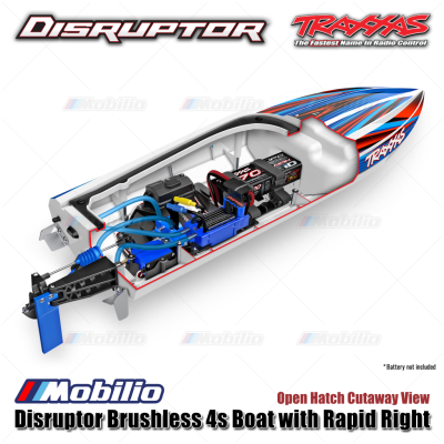 Traxxas Disruptor Brushless 4s Boat with Rapid Right with Brushless Outrunner Motor RTR