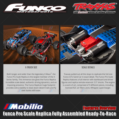 Traxxas 109076-4 Funco Pro Scale Replica Fully Assembled Ready-To-Race RTR with TQi 2.4 GHz Radio System VXL-8S Brushless Power System and Replica Funco Clipless Body