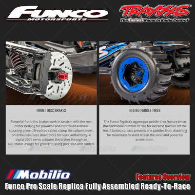 Traxxas 109076-4 Funco Pro Scale Replica Fully Assembled Ready-To-Race RTR with TQi 2.4 GHz Radio System VXL-8S Brushless Power System and Replica Funco Clipless Body