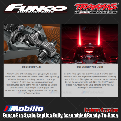 Traxxas 109076-4 Funco Pro Scale Replica Fully Assembled Ready-To-Race RTR with TQi 2.4 GHz Radio System VXL-8S Brushless Power System and Replica Funco Clipless Body