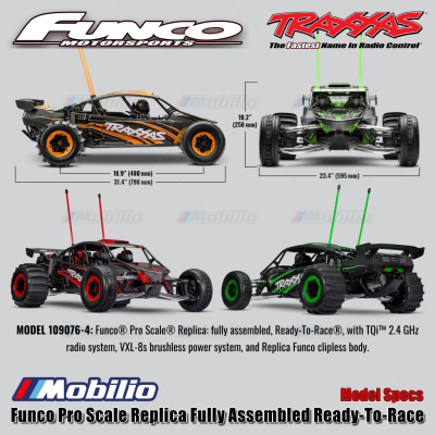 Traxxas 109076-4 Funco Pro Scale Replica Fully Assembled Ready-To-Race RTR with TQi 2.4 GHz Radio System VXL-8S Brushless Power System and Replica Funco Clipless Body