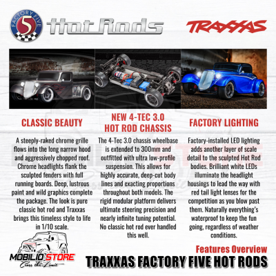 Traxxas 4-Tec 3.0 Hot Rods Coupe Truck Factory Five 2S Classic Car RTR