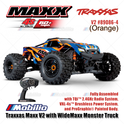 Traxxas Maxx V2 with WideMaxx RC Monster Truck Ready to Race 1/10 Scale 4S RTR