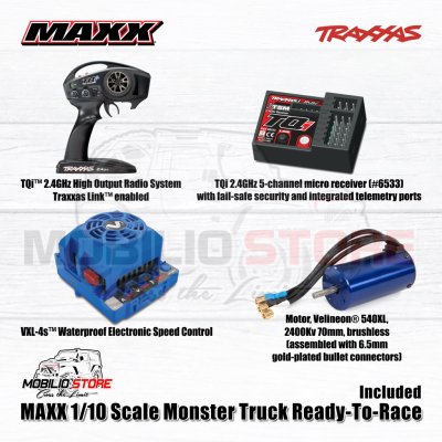 Traxxas Maxx V2 with WideMaxx RC Monster Truck Ready to Race 1/10 Scale 4S RTR