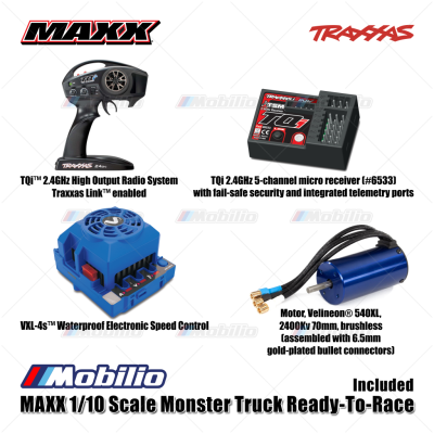 Traxxas Maxx V2 with WideMaxx RC Monster Truck Ready to Race 1/10 Scale 4S RTR