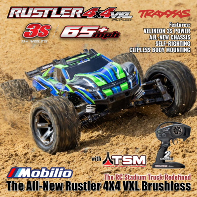 Traxxas Rustler 4X4 VXL Brushless 1/10 Scale Waterproof RTR The Stadium Truck Redefined