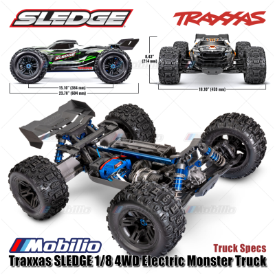 Traxxas SLEDGE 1/8 Monster Truck 6s Brushless 2.4GHz 4WD RTR TQI TSM Belted Tires