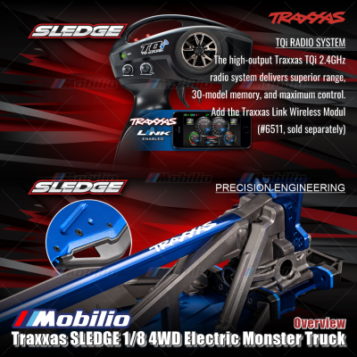 Traxxas 95076-4 SLEDGE 1/8 Monster Truck 6S Brushless 2.4GHz 4WD RTR TQI TSM