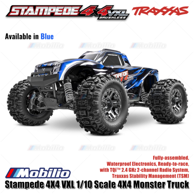 Traxxas 90376-4 Stampede VXL 1/10 Scale 4X4 Monster Truck Fully-Assembled Waterproof RTR with TQi TSM
