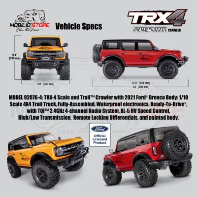 Traxxas TRX-4 All New 2021 Bronco 4x4 1/10 RTR RC Rock Crawler Adventure