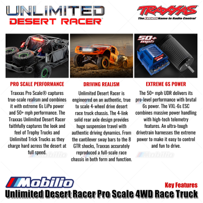Traxxas UDR Unlimited Desert Racer Pro Scale 4x4 6S RC Short Course
