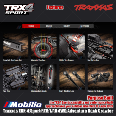 Traxxas TRX-4 Sport RTR 1/10 4WD RC Adventure Rock Crawler Truck New Clipless