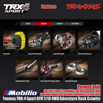 Traxxas TRX-4 Sport RTR 1/10 4WD RC Adventure Rock Crawler Truck New Clipless