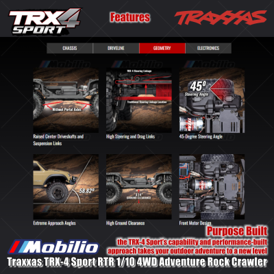 Traxxas TRX-4 Sport RTR 1/10 4WD RC Adventure Rock Crawler Truck New Clipless