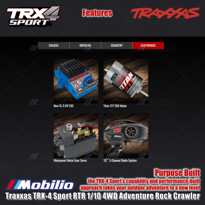 Traxxas TRX-4 Sport RTR 1/10 4WD RC Adventure Rock Crawler Truck New Clipless