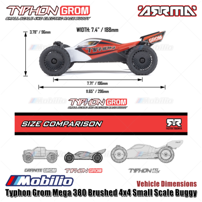 Arrma Typhon Grom Mega 380 Brushed 4x4 1/14 Small Scale Buggy RTR #ARA2106