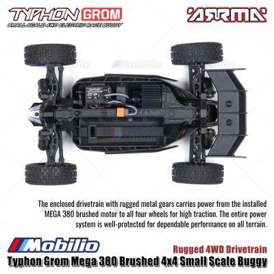 Arrma Typhon Grom Mega 380 Brushed 4x4 1/14 Small Scale Buggy RTR #ARA2106