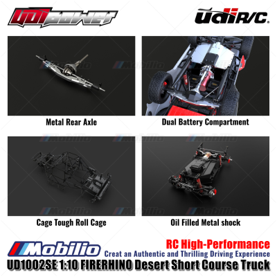 UDIR/C UD-1002SE FIRERHINO Desert Short Course Truck UD1002SE RC High-Performance 1:10 Scale RTR