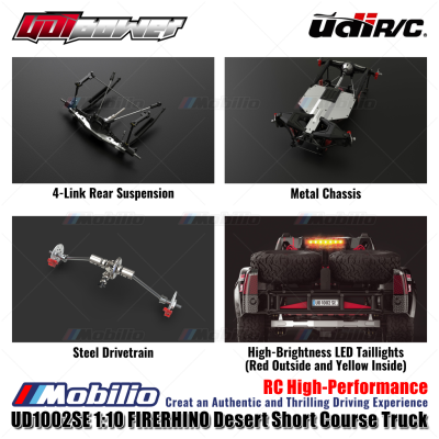UDIR/C UD-1002SE FIRERHINO Desert Short Course Truck UD1002SE RC High-Performance 1:10 Scale RTR