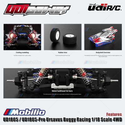 UDIR/C UD1805 / UD1805-Pro Ursavus Buggy Racing 1/18 Scale 4WD 2.4GHz ESP Gyro RC Car RTR