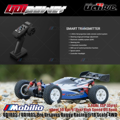 UDIR/C UD1805 / UD1805-Pro Ursavus Buggy Racing 1/18 Scale 4WD 2.4GHz ESP Gyro RC Car RTR