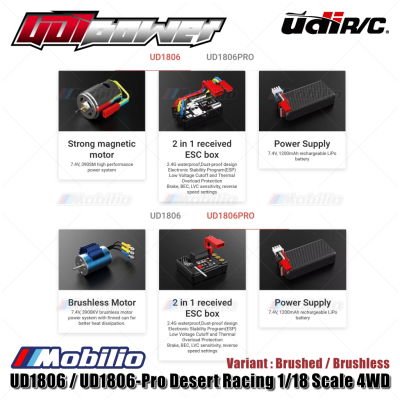 UDIR/C UD1806 / UD1806-Pro Desert Racing 1/18 Scale 4WD 2.4GHz ESP Gyro RC Car RTR