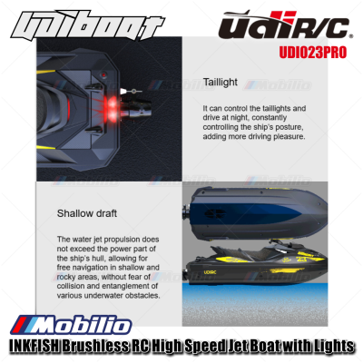 UDIR/C UDI023PRO INKFISH Brushless RC High Speed Jet Boat with Lights