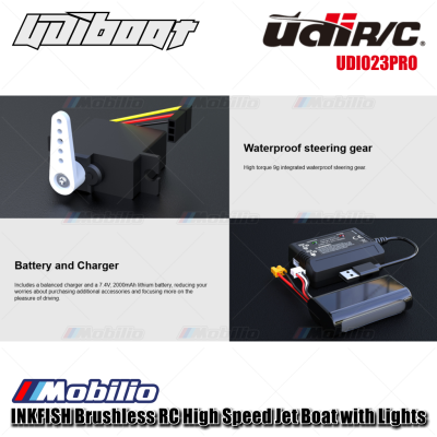 UDIR/C UDI023PRO INKFISH Brushless RC High Speed Jet Boat with Lights