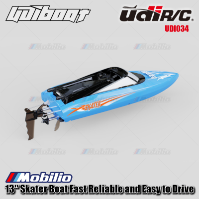 UDIR/C UDI034 13″ Skater Boat Fast Reliable and Easy to Drive Waterproof Self-Righting RC Kapal Perahu RTR