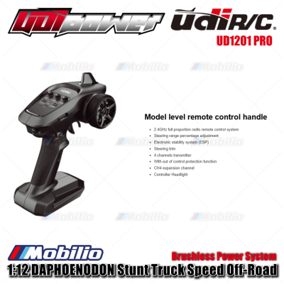 UDIR/C UD1201 PRO 1:12 DAPHOENODON Stunt Truck RC Speed Off-Road Brushless Power System RTR