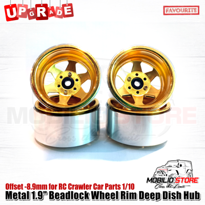 Velg Metal 1.9" Beadlock Wheel Rim Deep Dish Hub for RC Crawler Car