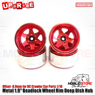 Velg Metal 1.9" Beadlock Wheel Rim Deep Dish Hub for RC Crawler Car