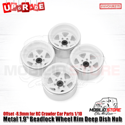 Velg Metal 1.9" Beadlock Wheel Rim Deep Dish Hub for RC Crawler Car
